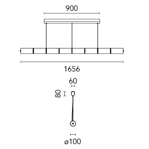 F3743000 LUCE ORIZZONTALE  METAL/CLEAR// подвесной LED 1х110  х   