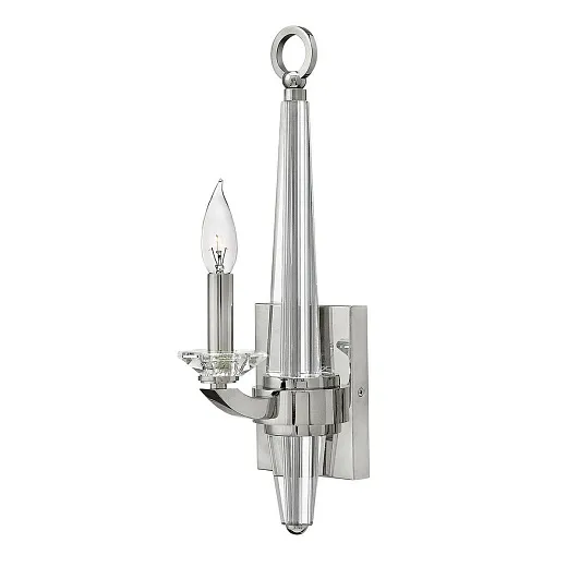 QN-ASCHER1 ASCHER Polished Nickel/Clear crystal/// настенный E14 1х60  х  QN-ASCHER1