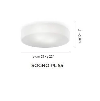 SOGNO PP55 BC/ST BC  WHITE/WHITE// потолочный E27 2х77  х   