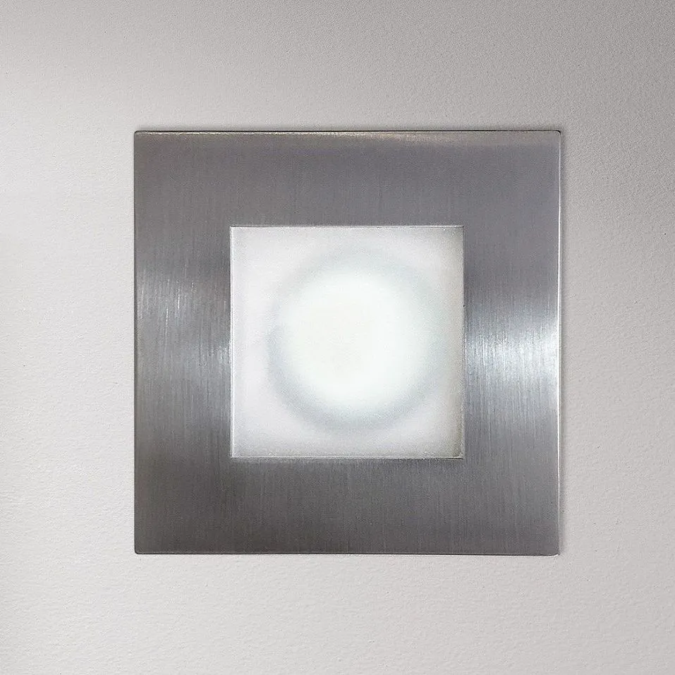 0301-00-00 NS SQUARE brushed steel///white встраиваемый GU5.3 1х50  х   