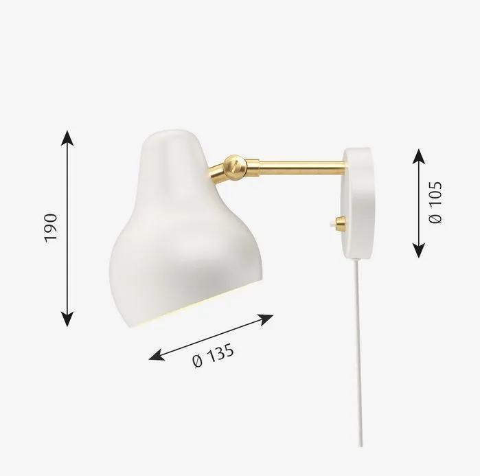 5743163306 VL38 Brushed brass/white// настенный LED 1х10  х   