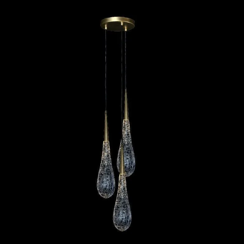 DROP 3 D210 mm Drop Three Pendant латунь/прозрачный/кракле// подвесной G9 3х40  х   
