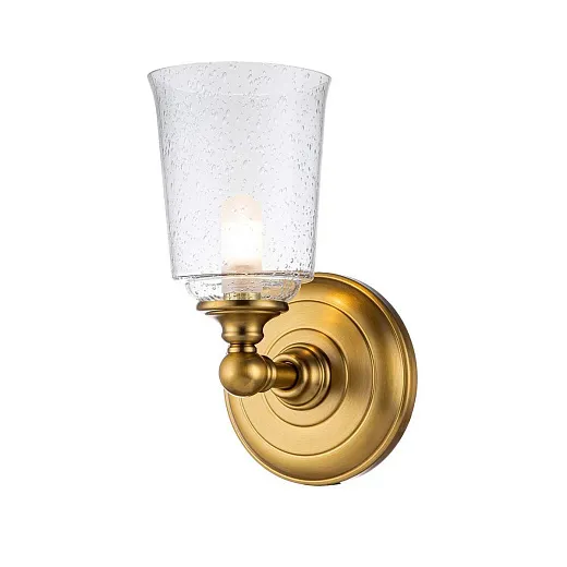 FE-HUGOLAKE1BATH-BB HUGOLAKE Burnished Brass/Clear Seeded // настенный G9 LED 1х3  х  FE-HUGOLAKE1BATH-BB
