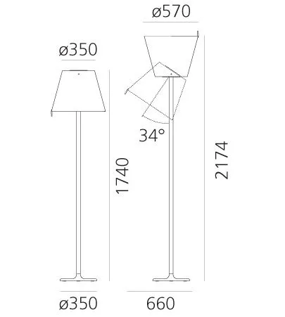 0577 010A MELAMPO mega aluminium/grey напольный E27 2х150  х   