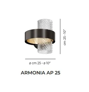 ARMONIA AP25 NO CR/RI  ARMONIA black/brass/clear настенный G9 1х60  х   