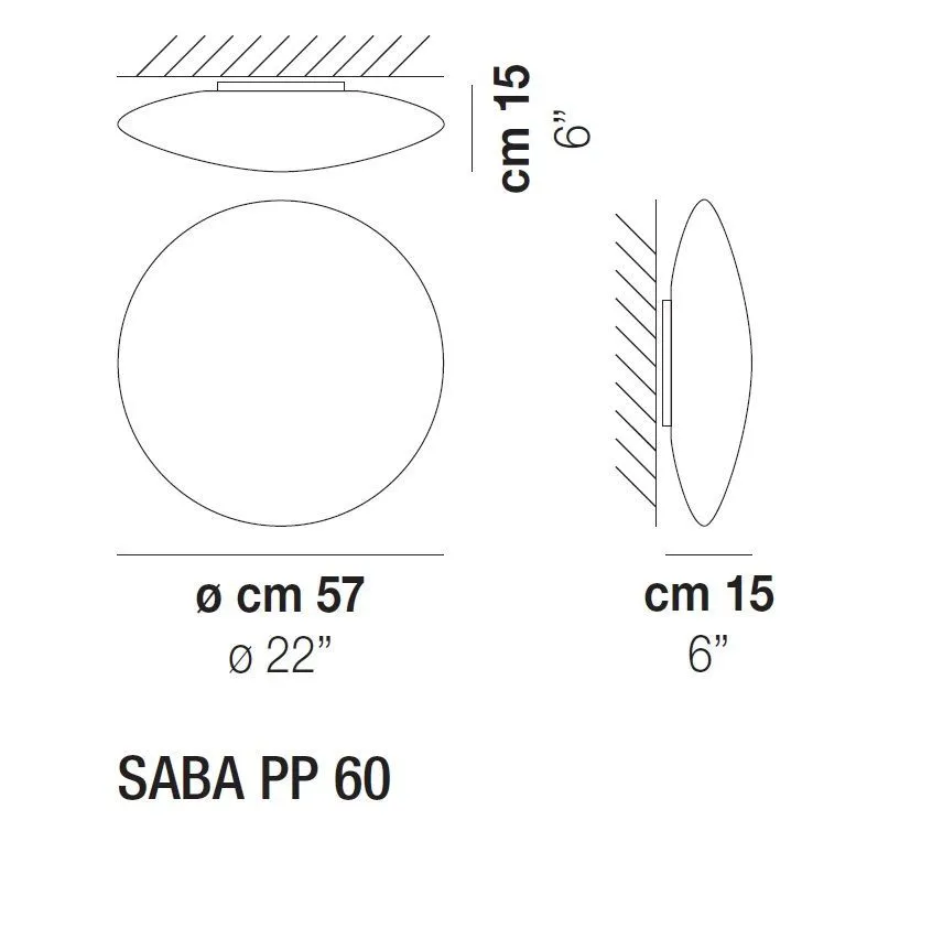 SABA PP60 BC/ST BC  WHITE/WHITE// потолочный E27 3х77  х   