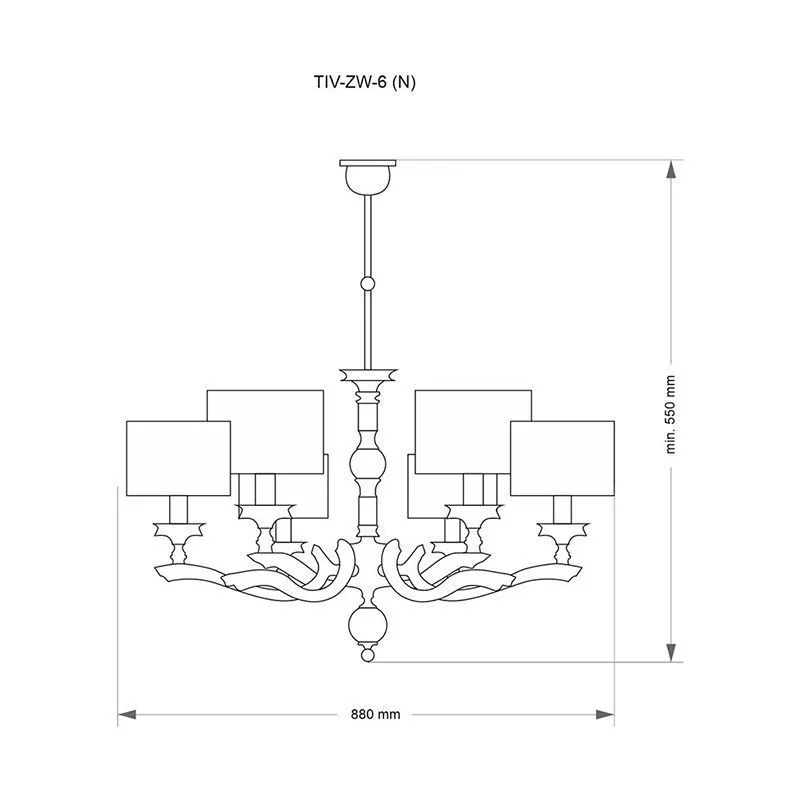 TIV-ZW-6(P)-21-3 TIVOLI латунь/белый// подвесной E14 6х40  х   