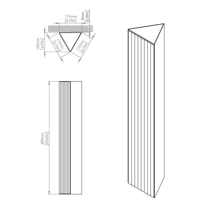 ACAM.004506 STICK by Studiopepe Сopper satin/Ribbed// настенный LED 2х13,5  х   