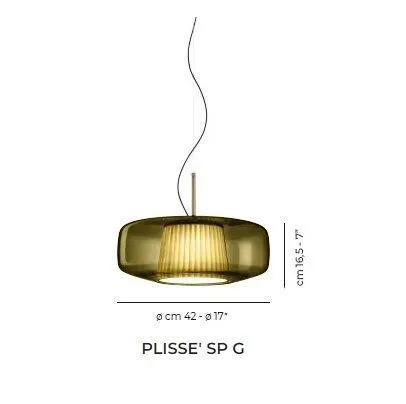 PLISSE' SP G VA PS BR2 3000 DIM2 PLISSE MATT BRONZE/DARK GREEN// подвесной LED 1х12  х   