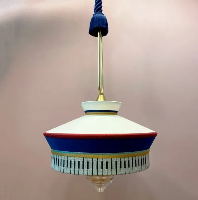 ACAM.002019 SO MARTINIQUE  CUSTOM - BLUE NAVY RED CALYPSO satin brass/blue cord/blue//clear подвесно   