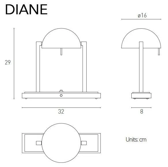 DIA154 DIANE white marble/gold// настольный E14 1х8  х   