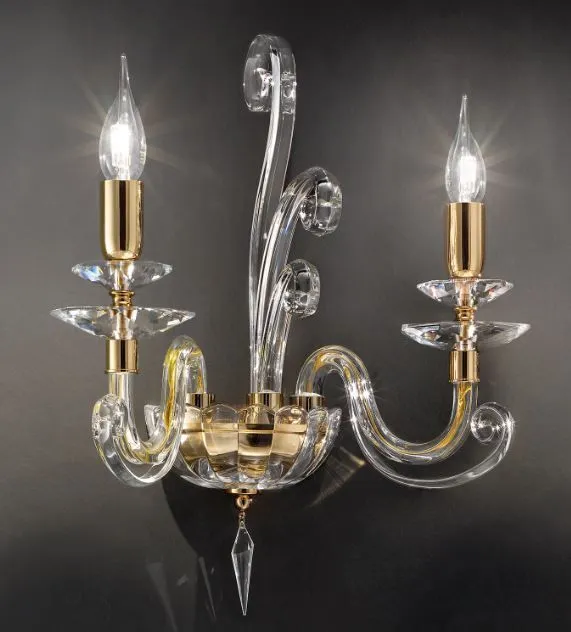 166/A2L ALICANTE ROXANA gold/cut crystal// настенный E14 2х40  х   