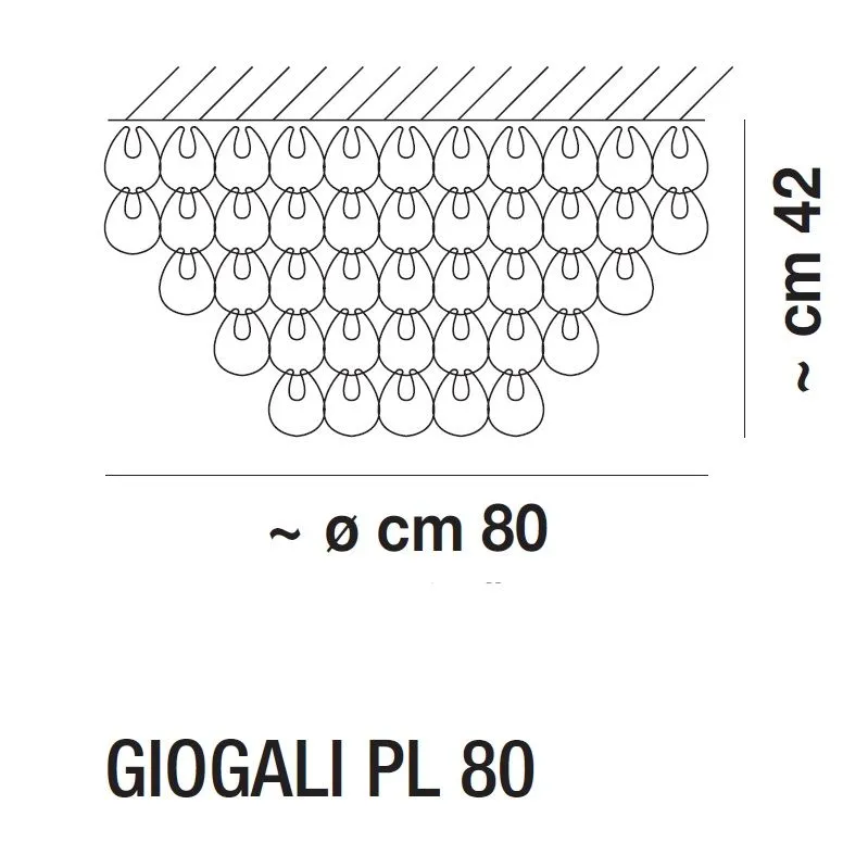 GIOGALI PL 80 CR/TR CR  Chrome/Transparent// потолочный E27 5х77  х   