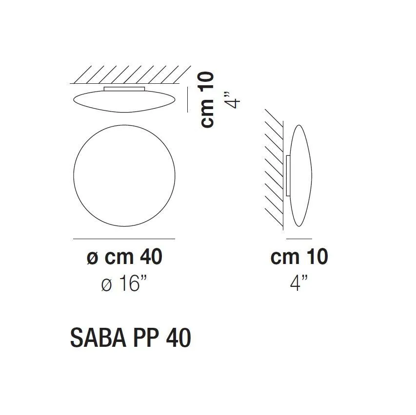 SABA PP40 BC/ST BC  WHITE/WHITE// потолочный E27 1х77  х   