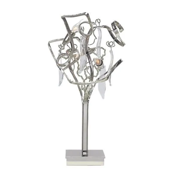 DT40ST DELPHINIUM nickel///прозрачный настольный E14 3х40  х   