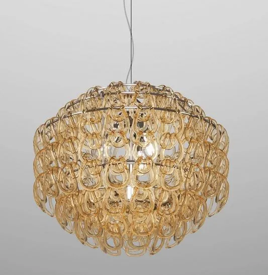 GIOGALI SP 60 OR AM GIOGALI gold/crystal amber светильник подвесной E27 3х77  х   