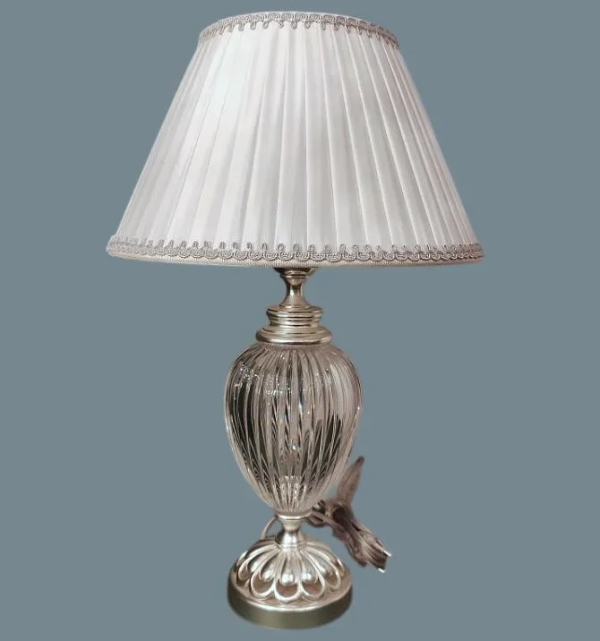 L 870  antique silver-transparent/white // настольный E27 1х60  х   
