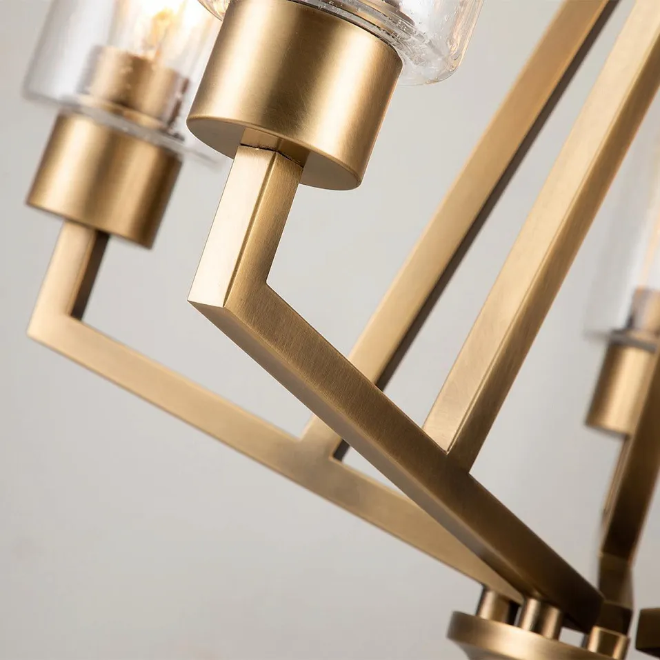 KL-DERYN5-NBR DERYN Natural Brass/Clear Seeded// подвесной E27 5х60  х   