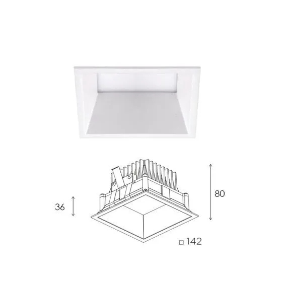 20121.W.3K ALDAIA white///white встраиваемый LED 1х16  х   