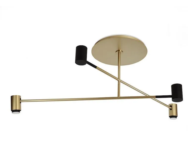 ACAM.002603 MELANOCETUS black matt/satin gold// потолочный GU10LED 4х7,5  х   