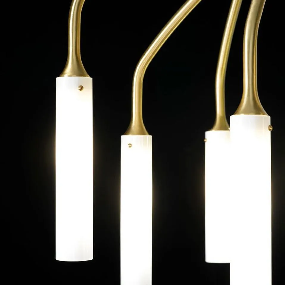 WILLOW 8  SATIN BRASS/WHITE// подвесной G9 LED 8х10  х   