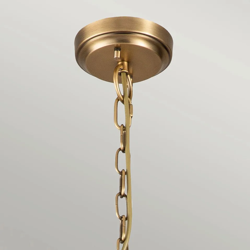 KL-DERYN5-NBR DERYN Natural Brass/Clear Seeded// подвесной E27 5х60  х   