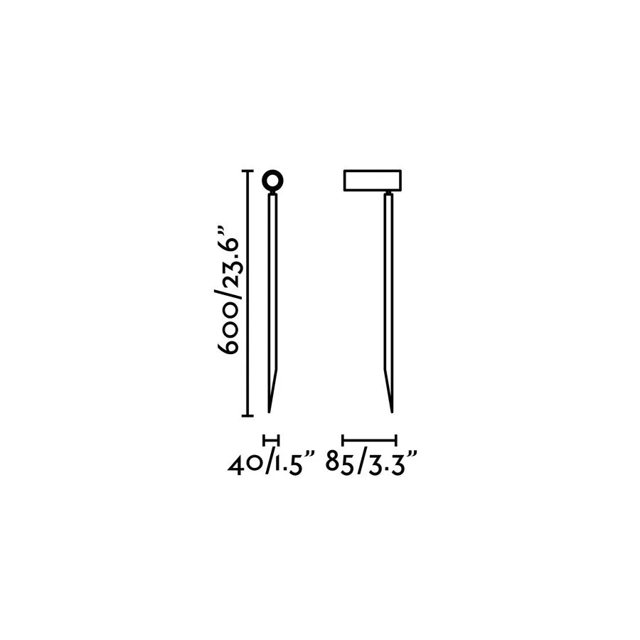 70226 SETH 600 BLACK///прозрачный напольный LED 1х6  х   