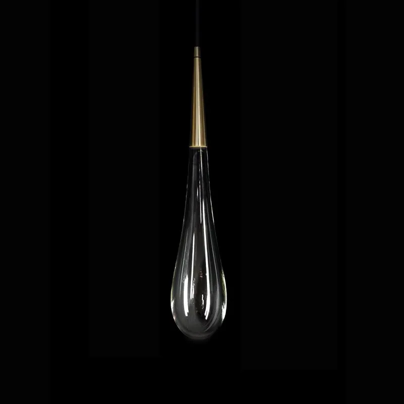 DROP MINI  DROP латунь/черный шнур/высокий цилиндр/прозрачный// подвесной G9 LED 1х5  х   