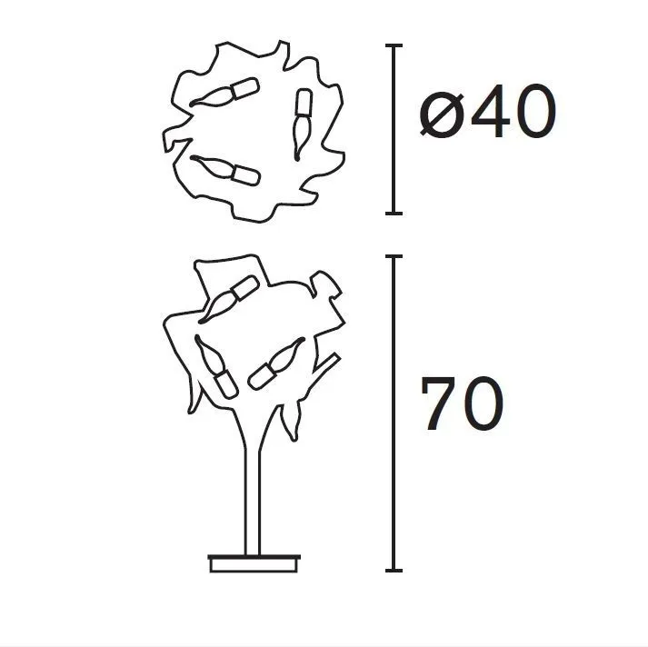 DT40ST DELPHINIUM nickel///прозрачный настольный E14 3х40  х   