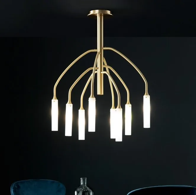 WILLOW 8  SATIN BRASS/WHITE// подвесной G9 LED 8х10  х   