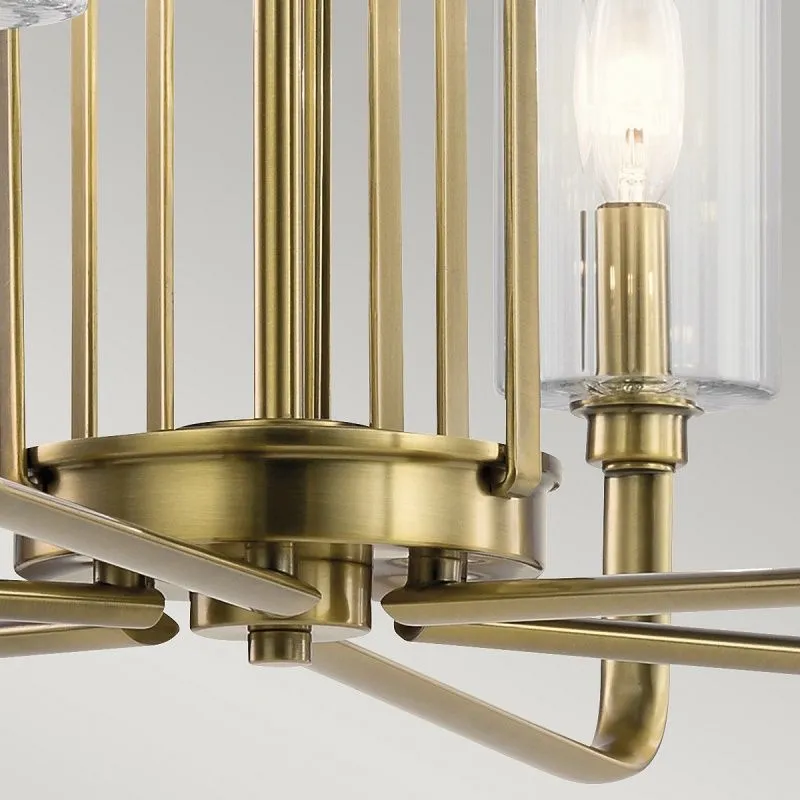 QN-KIMROSE6-BNB KIMROSE Brushed Natural Brass /Clear// подвесной E14 6х40  х   