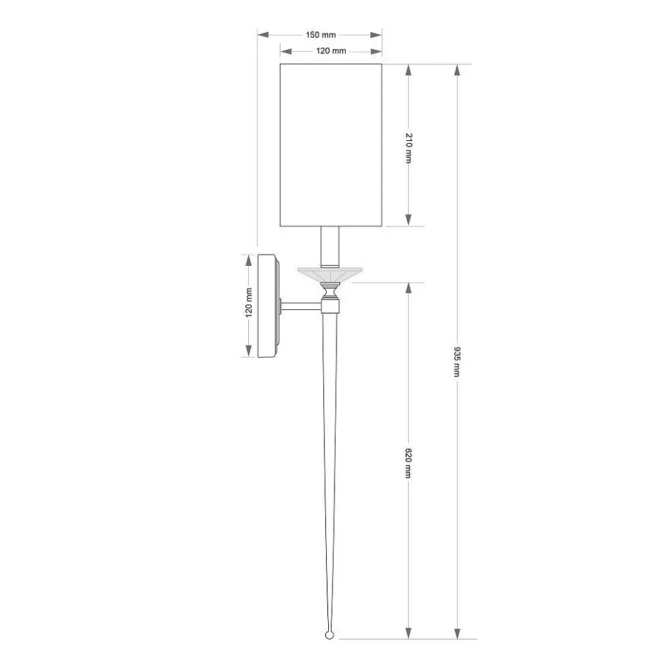CAN-K-1(N/A)ZOL CANTU matt nickel/white// настенный E14 1х40  х   
