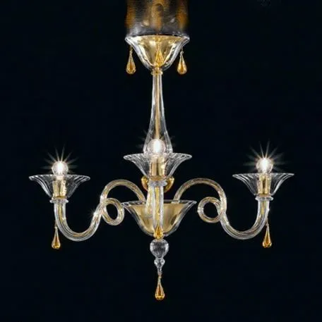 1380/3 D.CR.A SOFFIO gold/transparent// потолочный E14 3х40  х  1380/3 D.CR.A
