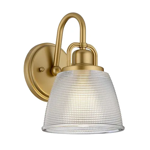 QZ-DUBLIN1-PNBR DUBLIN Painted Natural Brass /Clear// настенный G9 LED 1х3  х  QZ-DUBLIN1-PNBR