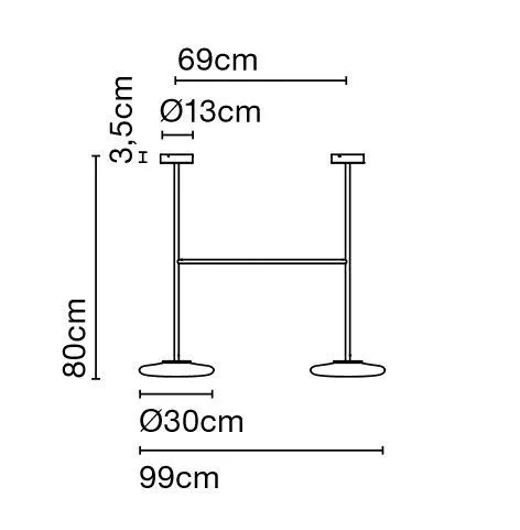 A709-058-39-18/30K IHANA black/white подвесной LED 2х16,4  х   