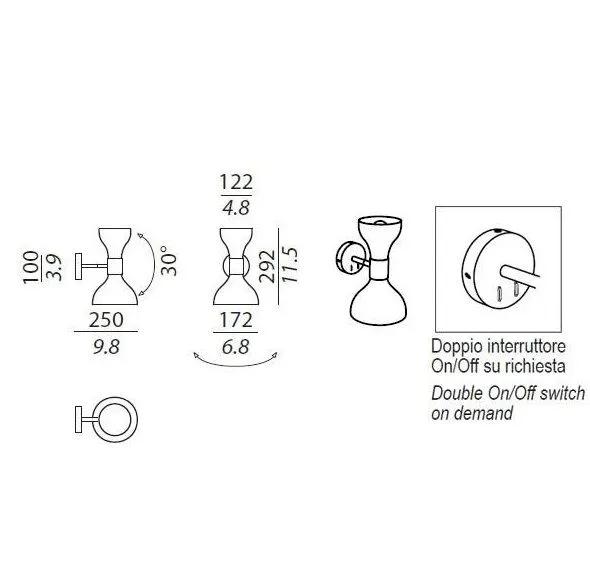 ACAM.001083 TATA chrome /black// настенный E27 1х11 E27 1х7   
