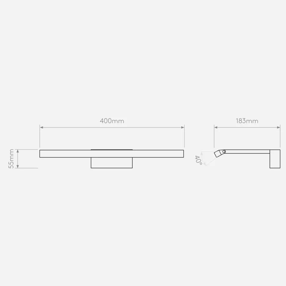 1374041 MONDRIAN Matt black/Matt black//матовый подсветка для картин LED 1х7  х   