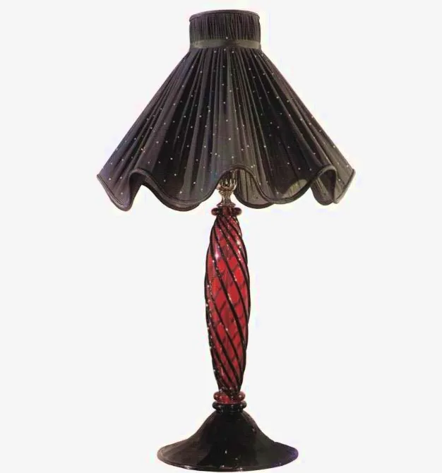 L 1313  red-black murano glass/black // настольный E27 1х60  х   