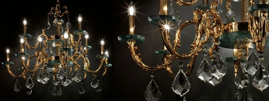 люстра из мрамора MASIERO LUXURY, ETERNITY GUATEMALA, зеленая