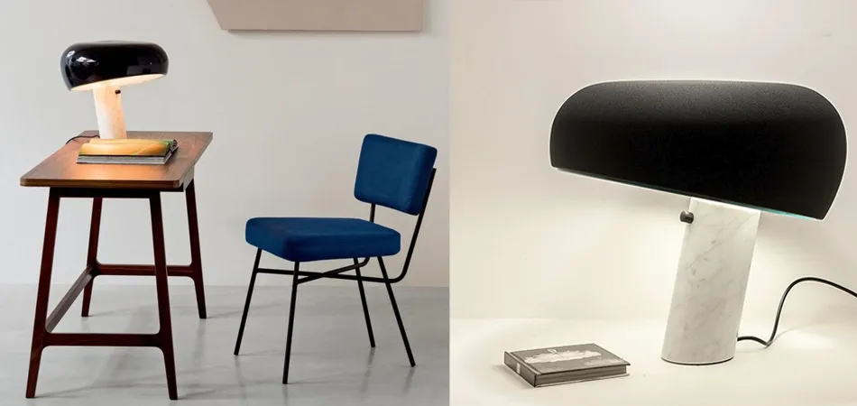 настольный светильник из мрамора Snoopy, FLOS, дизайн Achille & Pier Giacomo Castiglioni